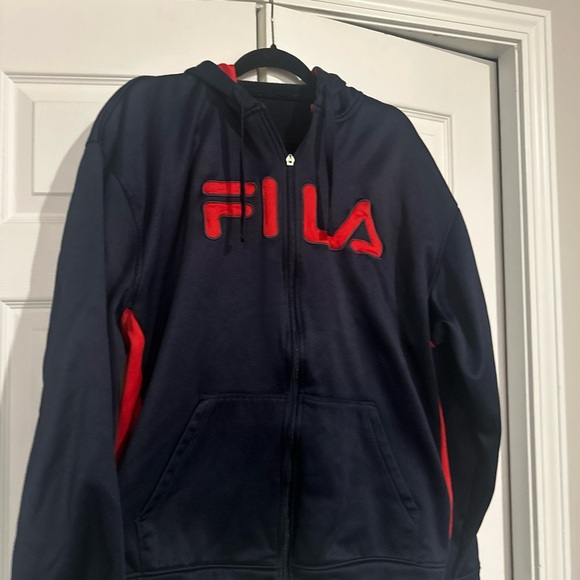 Fila Dark Blue and Red Zip-Up Jacket - Picture 1 of 2